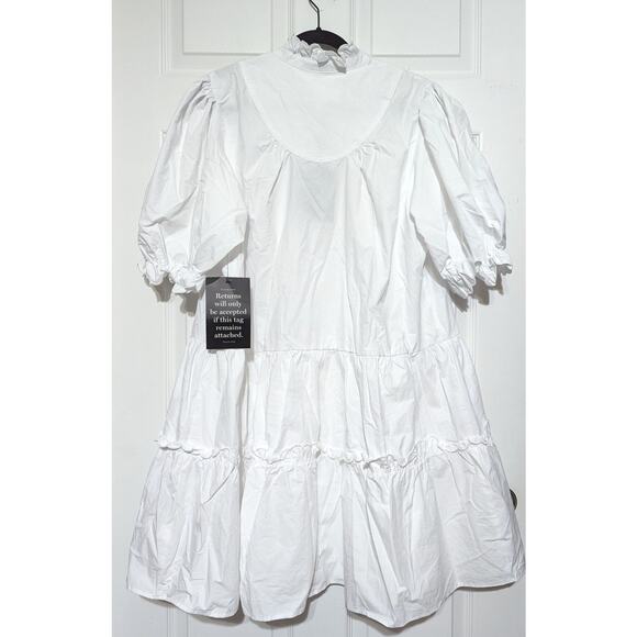 Tuckernuck Pomander Place White Selena Tiered Mini Dress Short Puff Sleeves, XXL - Picture 8 of 11